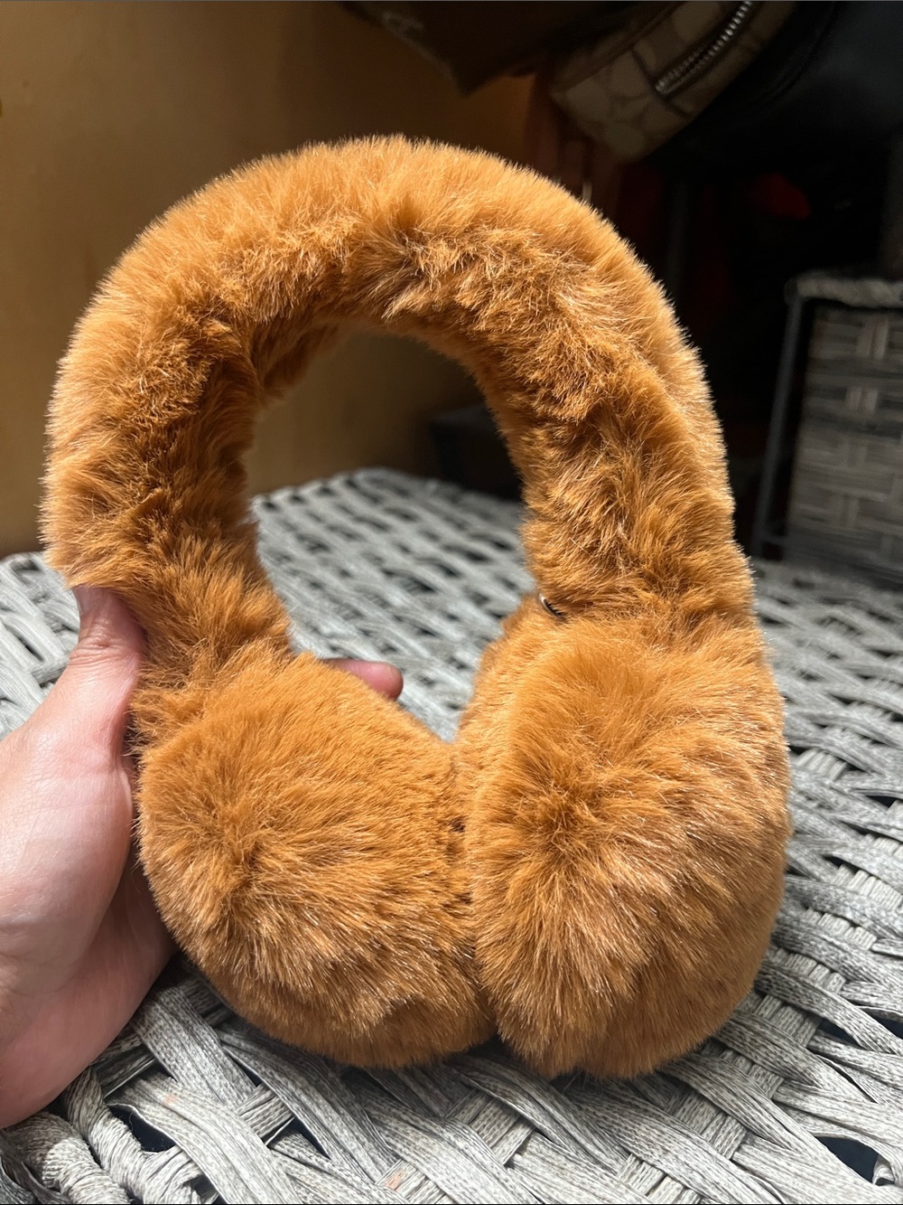 Kids Plush Ear Muffs - Tan Faux Fur